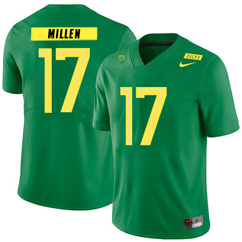2019 Men #17 Cale Millen Oregon Ducks College Football Jerseys Sale-Green - Click Image to Close
